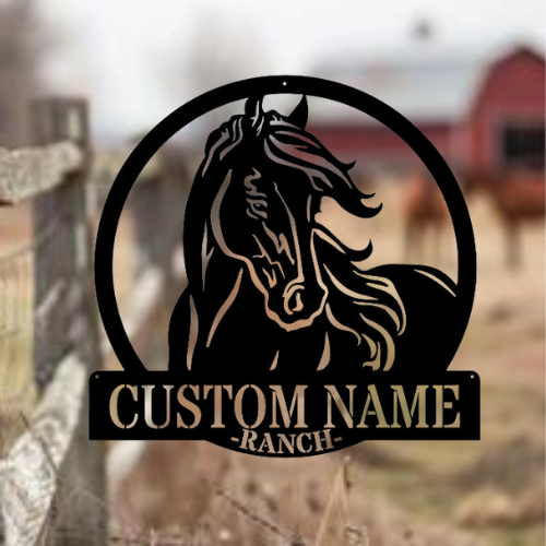 Custom Horse Farm Metal Sign, Personalised Farm Sign for Barn, Ranch Metal Sign