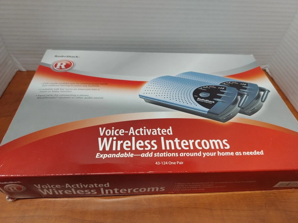 Wireless Expandable Intercom System with Voice Activation - Radio Shack 43-124-image