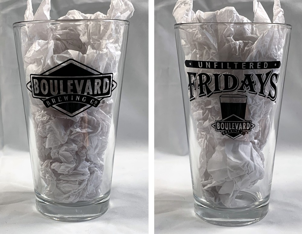 Boulevard Brewing Unfiltered Fridays Beer Pint Glass 14 oz Kansas City Brewery