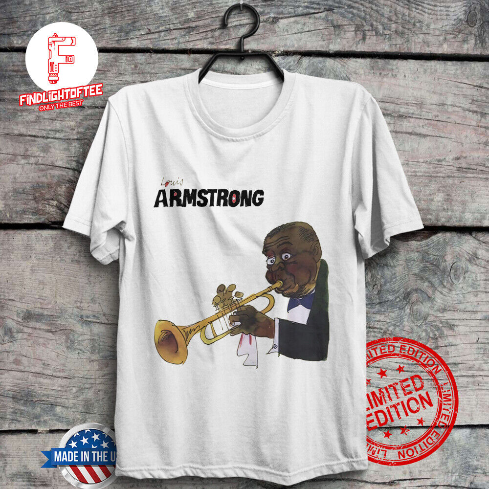 Louis Armstrong & Trumpet T-Shirt Satchmo Jazz Music What A Wonderful World