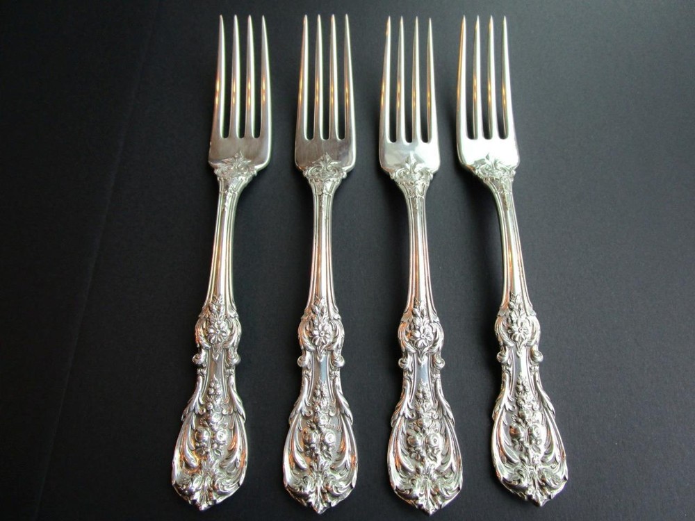 1* RARE REED & BARTON FRANCIS I STERLING FLATWARE TRUE DIN FORK-7 7/8*OM*PAT*D*H