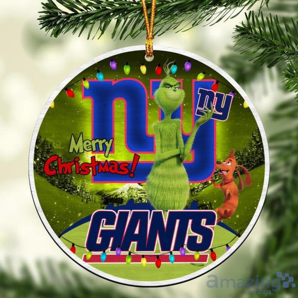 Custom Grinch NY Giants Christmas Ornament Football Team Gift