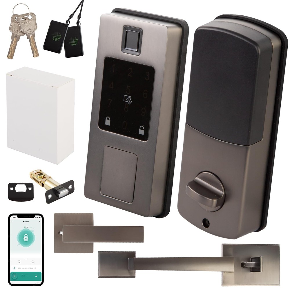 Smart Lock with Front Door Handle Set – Keyless Entry & Fingerprint Access for Secure Home