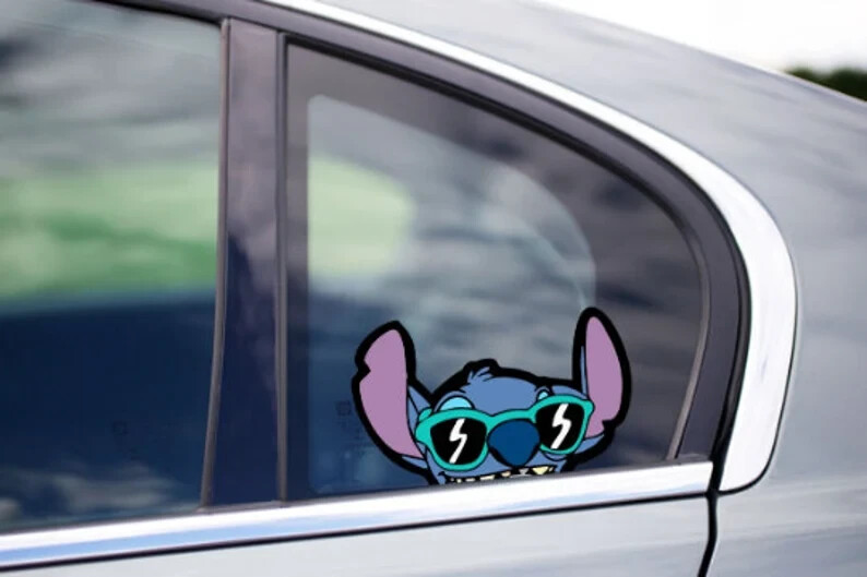 Lilo and Stitch Cool Glasses Peeking  Cartoon Movie anime decals sticker