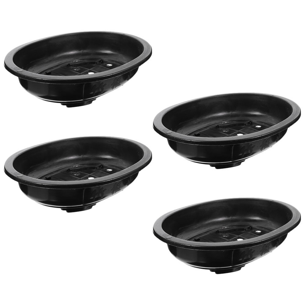 4PCS Balcony Plastic Drainage Hole Ventilation Large Oval Flower Pots