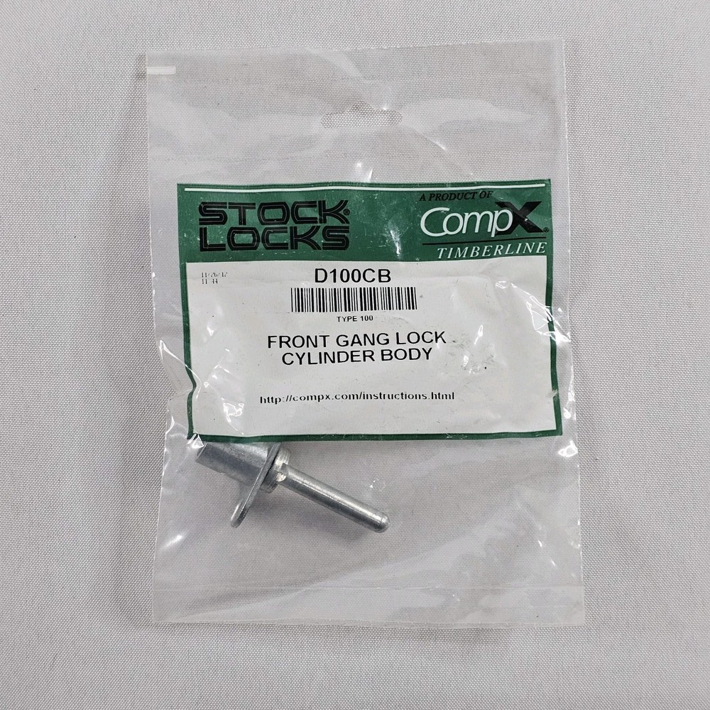 Compx Timberline D100CB Front Gang Lock Type 100 Cylinder Body Desk Lock New