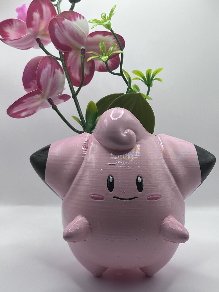 Clefairy Pokemon Flower Succulent Pot Planter 3D Printed Hand Painted WYSIWYG