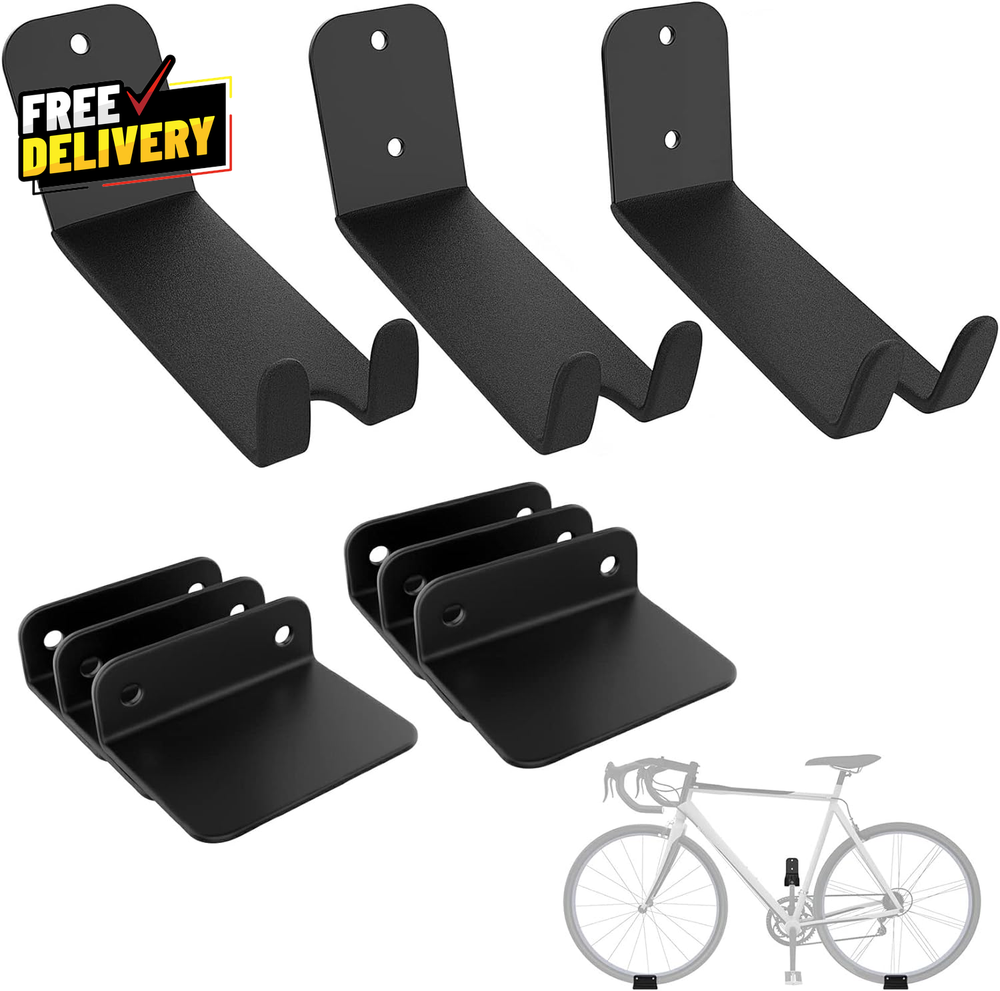 3 Pack Bike Pedal Hanger Wall Mount Heavy Duty Horizontal Rack for Garage 70Lb…