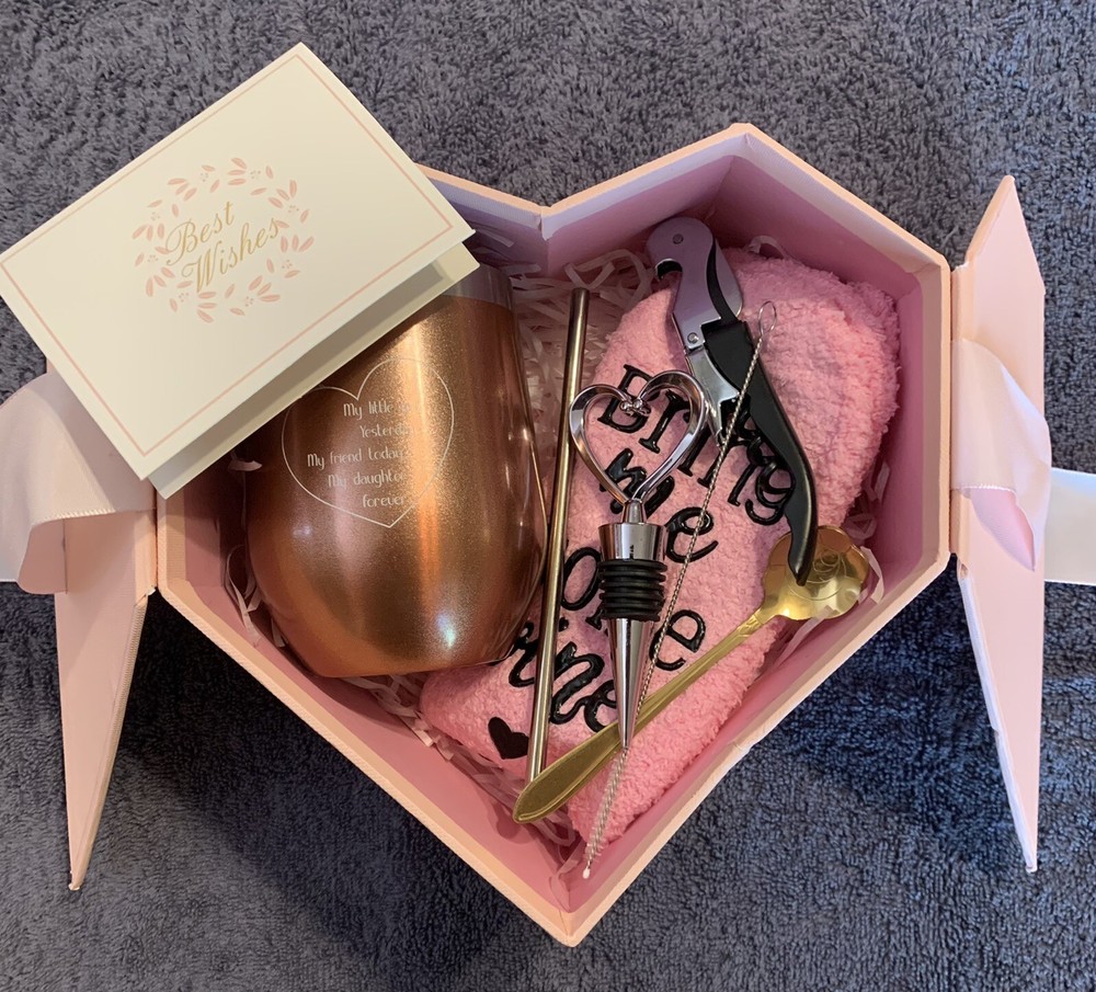 Wine Gift Basket Daughter Gift Stainless Steel Insulated Wine Tumbler with Lid