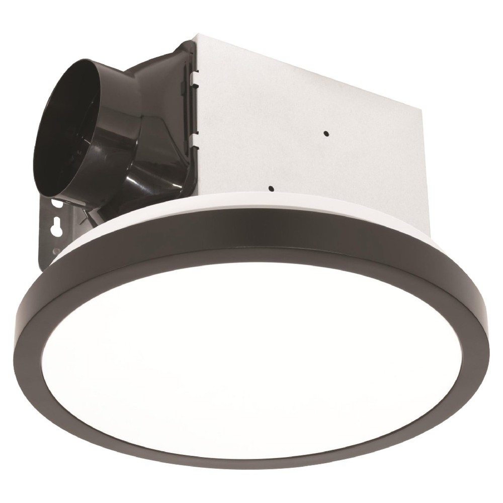 Homewerks 7105-09-MB 90 CFM Bathroom Exhaust Fan with Light 1.5 Sones Round Ventilation