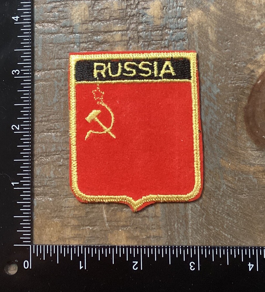 Vintage Russia Travel Souvenir Felt Iron-On Embroidered Patch
