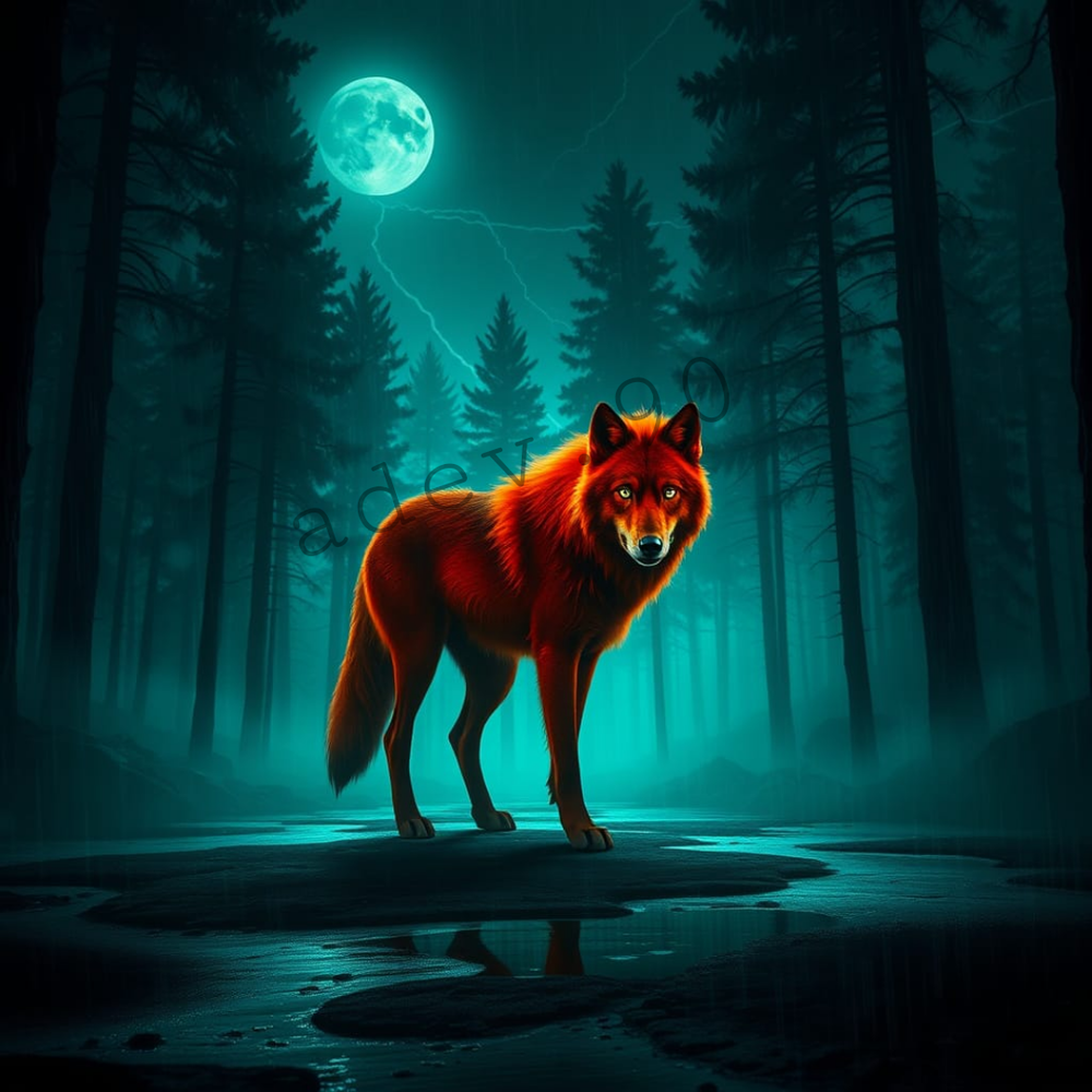 Red Wolf Digital Wallpaper Background for Photos & Images-image