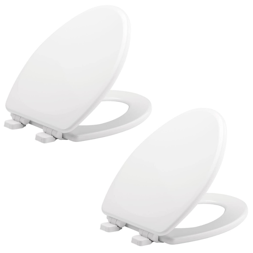 Heavy Duty Wood Elongated Slow Close Toilet Seat Non Slip 2 Pack