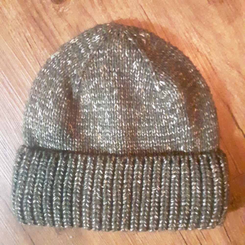 Time and Tru Olive Green Knit Beanie for Winter Warmth
