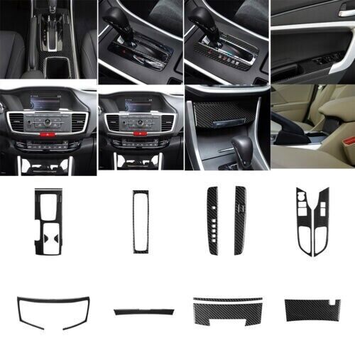16Pcs Carbon Fiber Interior Full Set Cover Trim For Honda Accord Coupe 2013-2017