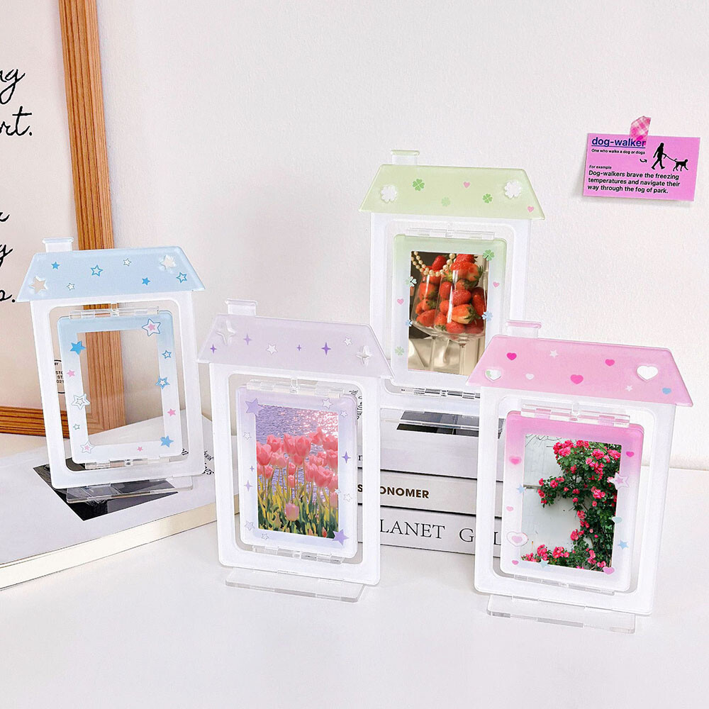 Acrylic Photo Holder with Display Stand for Cards, Pictures, and Memories Protection