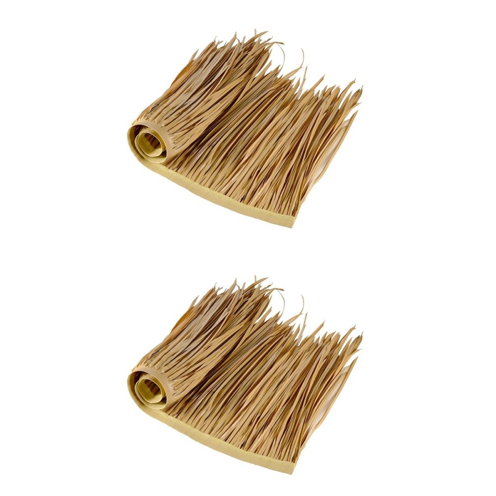 2 Pack Artificial Thatch Roof Tiles for Banquet Office Fake Straw Roofing