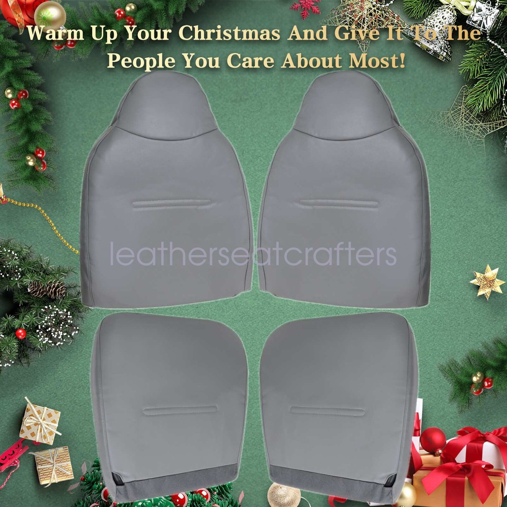 For 2001-2007 Ford F-250 F-350 Work Truck Driver & Passenger Leather Seat Cover