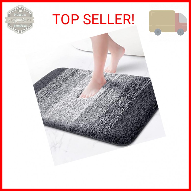 Luxury Soft Shaggy Microfiber Bath Mat 20x32 Inch Non-Slip Shower Rug in Modern Colors