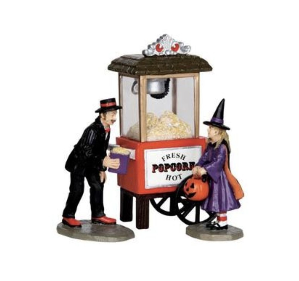 Lemax Spooky Town Carnival Popcorn Cart Halloween Village Accent