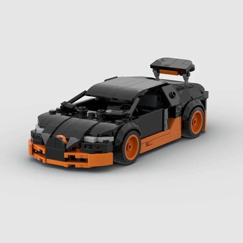 LEGO MOC Bugatti Chiron Orange Speed Champions Racing Car Gift Idea