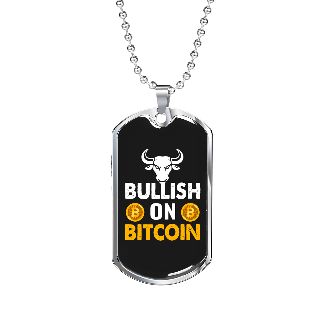Bullish on    Necklace Stainless Steel or 18k Gold Dog Tag 24