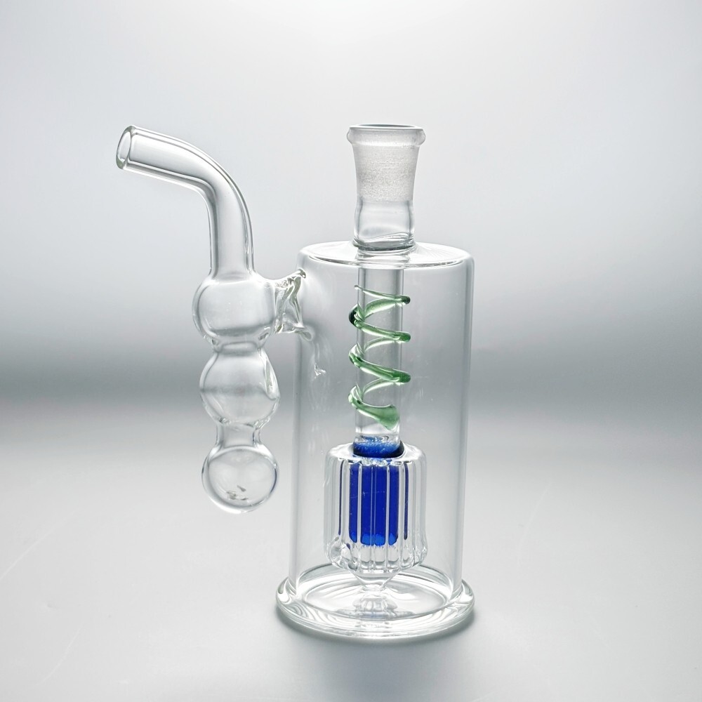 4 Inch Mini Blue Glass Bong with Bowl Portable Water Pipe for Smooth Smoking