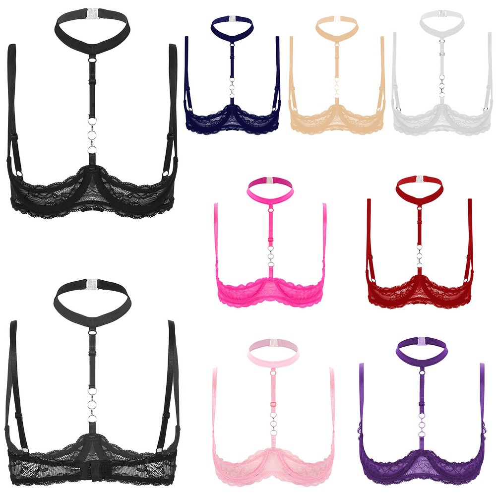 Womens Bra Lace Brassiere Spaghetti Straps Tops Underwire Bras Sexy Nightwear