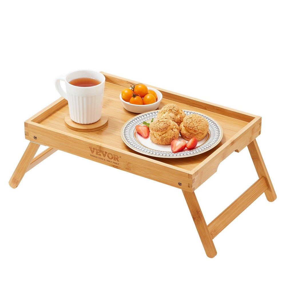 Foldable Bamboo Bed Tray Table for Breakfast Laptop or Snacks on Sofa