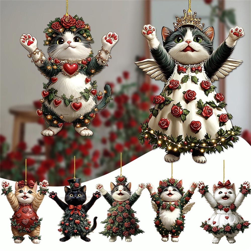 Valentine's Day Rose Acrylic Love Pendant Holiday Gifts Cross-border Car Plane-image