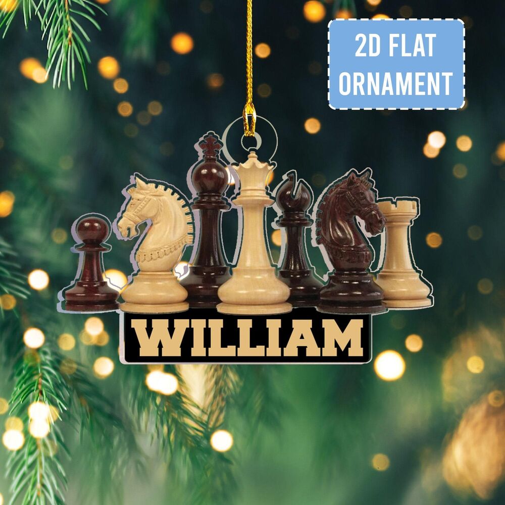 Personalized Name Chess Ornament   Acrylic 2D Ornament  Christmas Gift For Chess