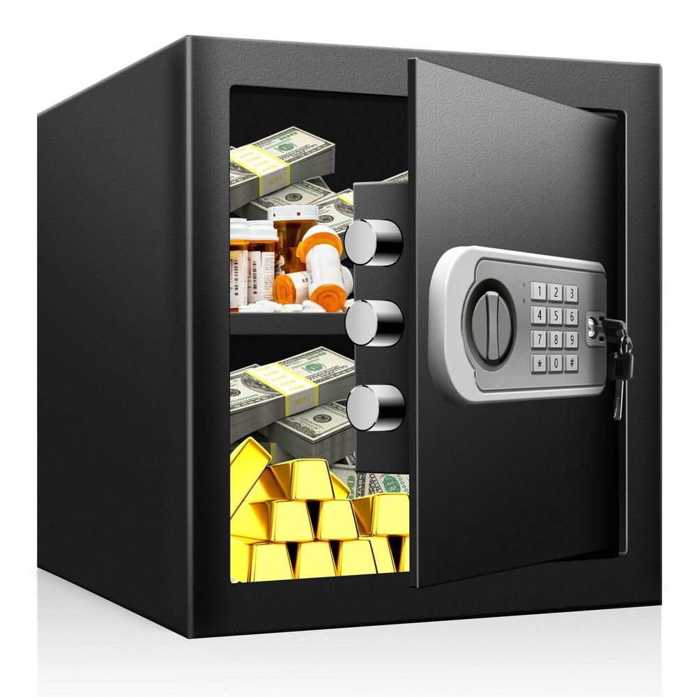 Fireproof Waterproof 1.6 Cu Ft Digital Safe with Keypad & Alarm Black