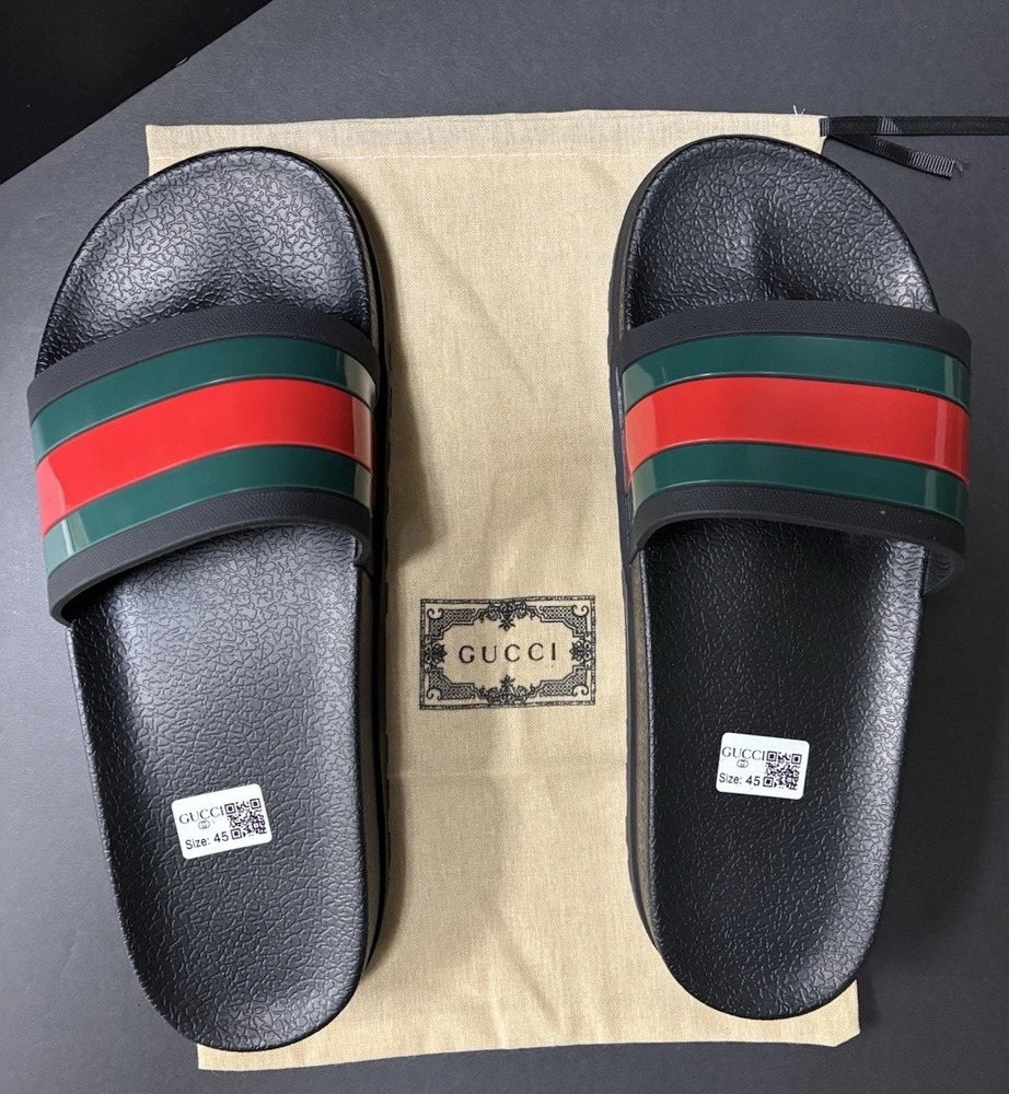 Gucci Rubber Slides Men Size 11 EU 45 Brand New
