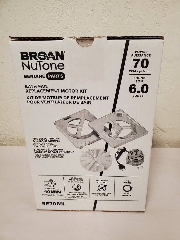 Broan-nutone RE70BN Replacement Motor Wheel 70 CFM