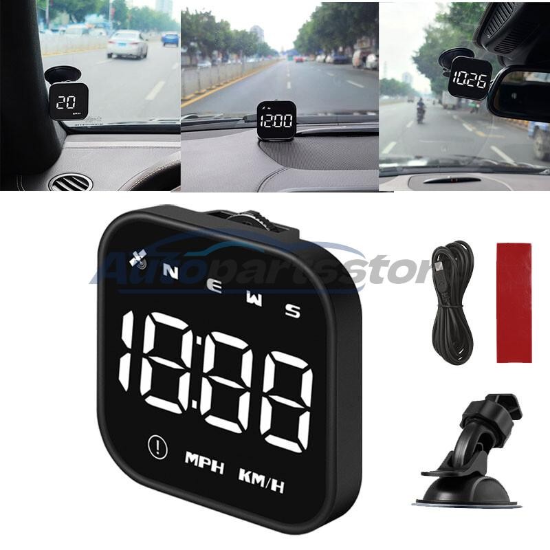 GPS HUD Display for Cars with Speedometer Compass and Overspeed Alarm in MPH