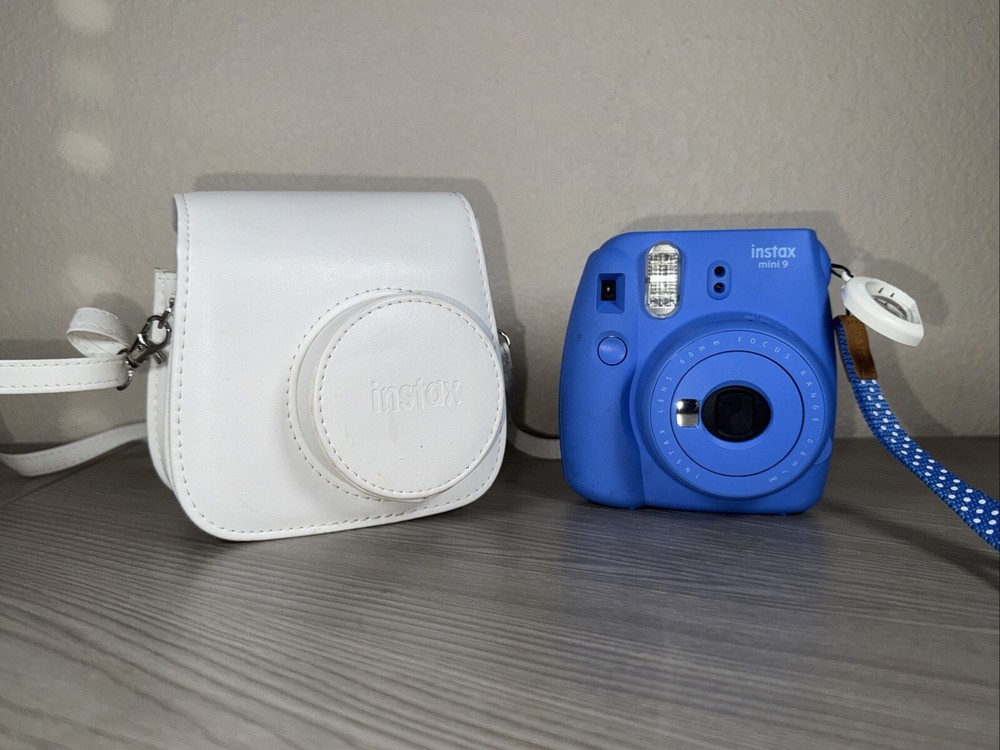 Fujifilm Instax Mini 9 Cobalt Blue Camera With Case Tested Working