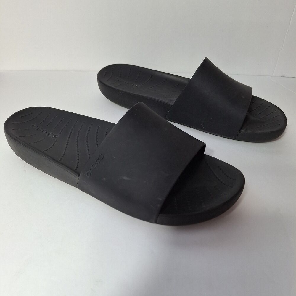 Crocs Classic Slide Sandals Womens 7 Black Comfort Slip On Casual