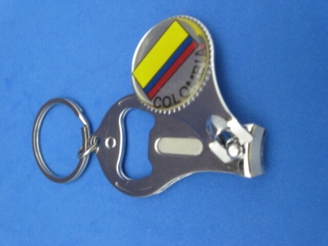 Colombia Flag Logo Key Ring with Nail Clipper and Bottle Opener #166