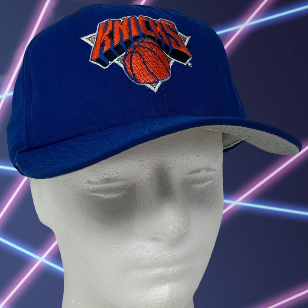 Vintage New York Knicks Baseball Hat Cap Fitted 7 1/2 New Era 5950 USA Made Blue