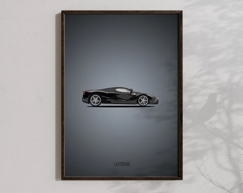 Ferrari LaFerrari Supercar Wall Art Printable Poster