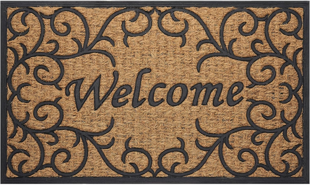 Front Door Mat for Outdoor Entrance - 18 Inch Length, 30 Inch Width (Vines) - We