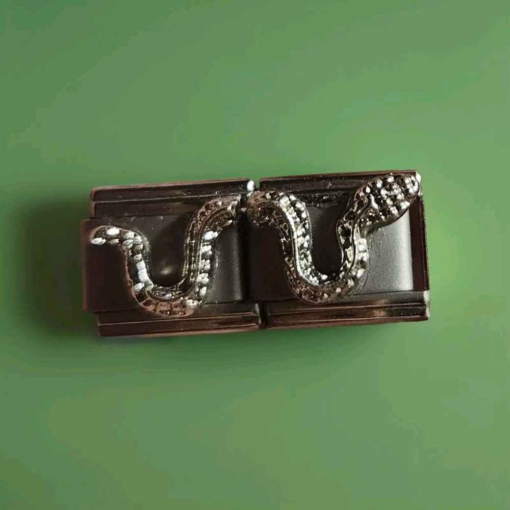 Silver Snake Italian Charms 2025 3D Double Link Stainless Steel 9MM