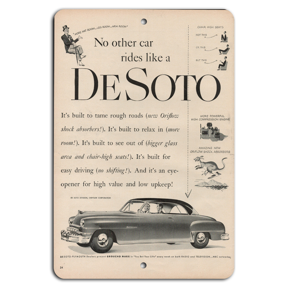 Vintage DeSoto Sign Classic Comfort Style Retro Poster