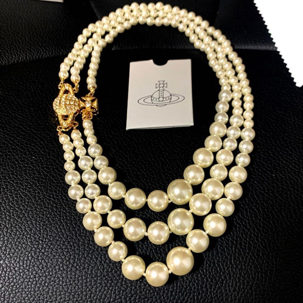 Vivienne Westwood GRAZIELLA Gold Orb Necklace Choker Triple Outlet authentic