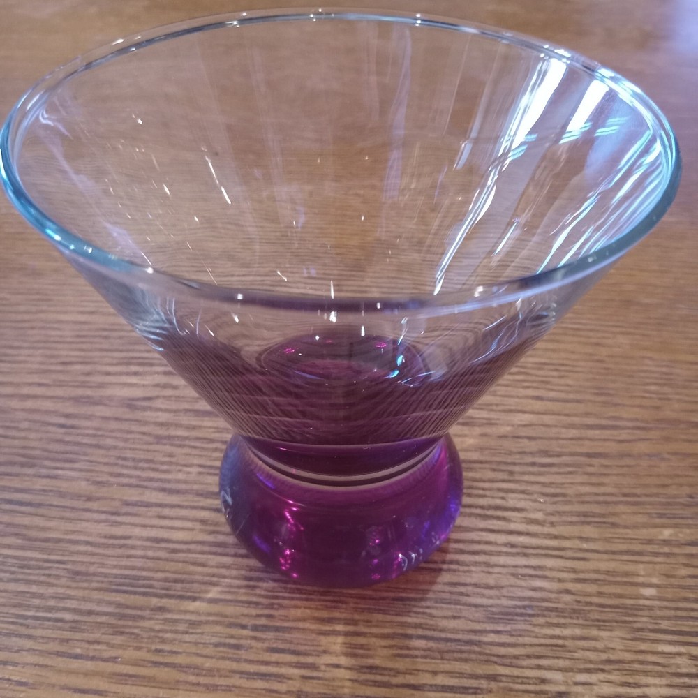 Vintage Martini Purple Base Stemless Cocktail Glass