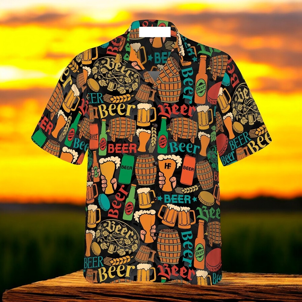 Mug Beer Pattern Hawaiian Shirt
