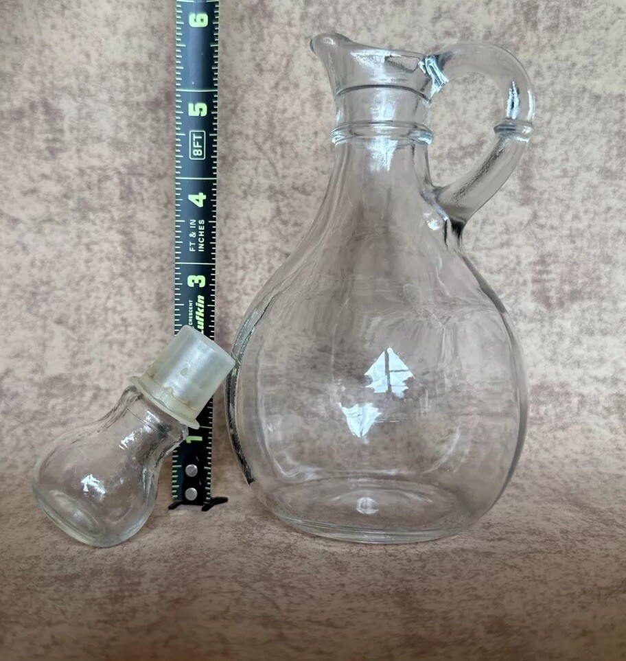Clear Glass Oil or Vinegar Bottle with Stopper