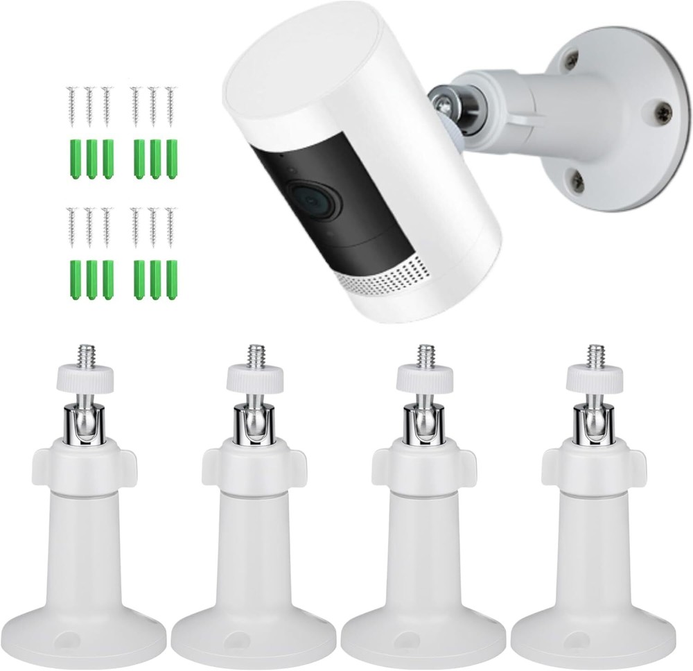 4 Pack Adjustable Wall Mount for Ring Stick Up Cam Wired/Battery and White