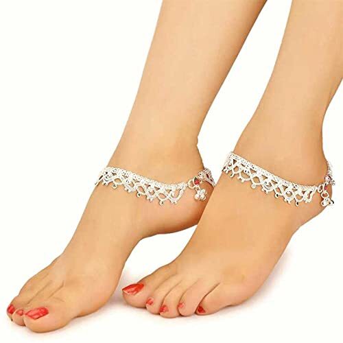 Silver Plated Payal Anklet for Women & Girls Anklets Kolusu Payal Ghungroo-image