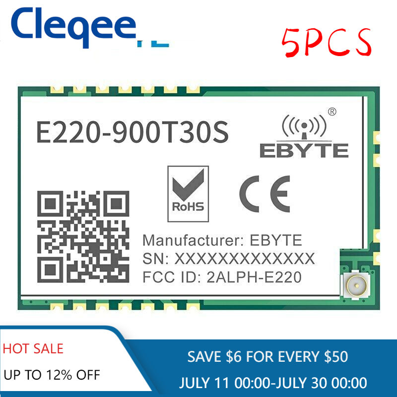 5X IOT Wireless LoRa Module RSSI ISM 868-915MHz 30dBm Module LoRa Spread FSKSMD-image